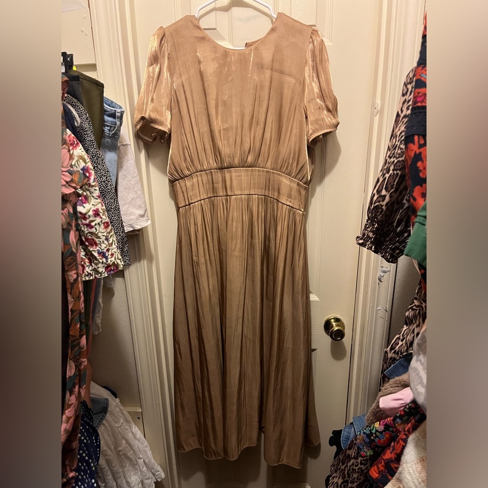 Zara gold vintage midi dress